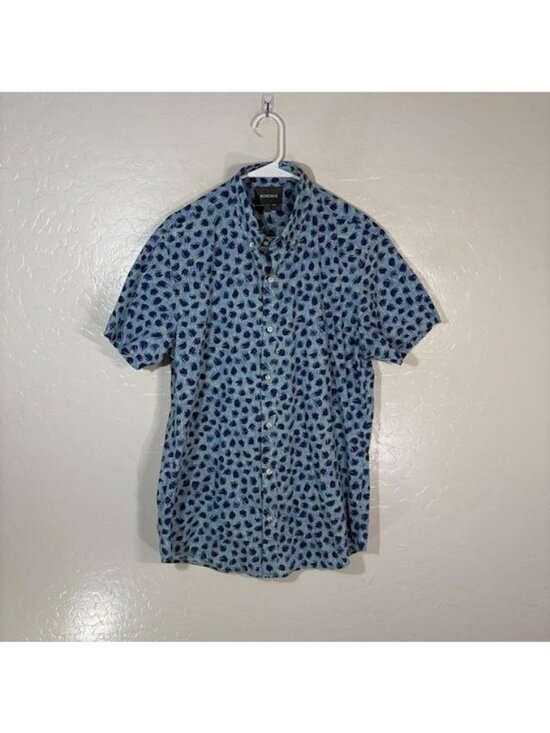 Bonobos Other - Bonobos Shirt Mens LT Blue Abstract Graphic Short Sleeve Button Up Cotton Casual
